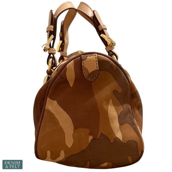 Michael Kors Camouflage Satchel Bag with Gold Hardware & MK Charm Purse ~ RARE! - Picture 7 of 14